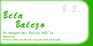 bela balczo business card